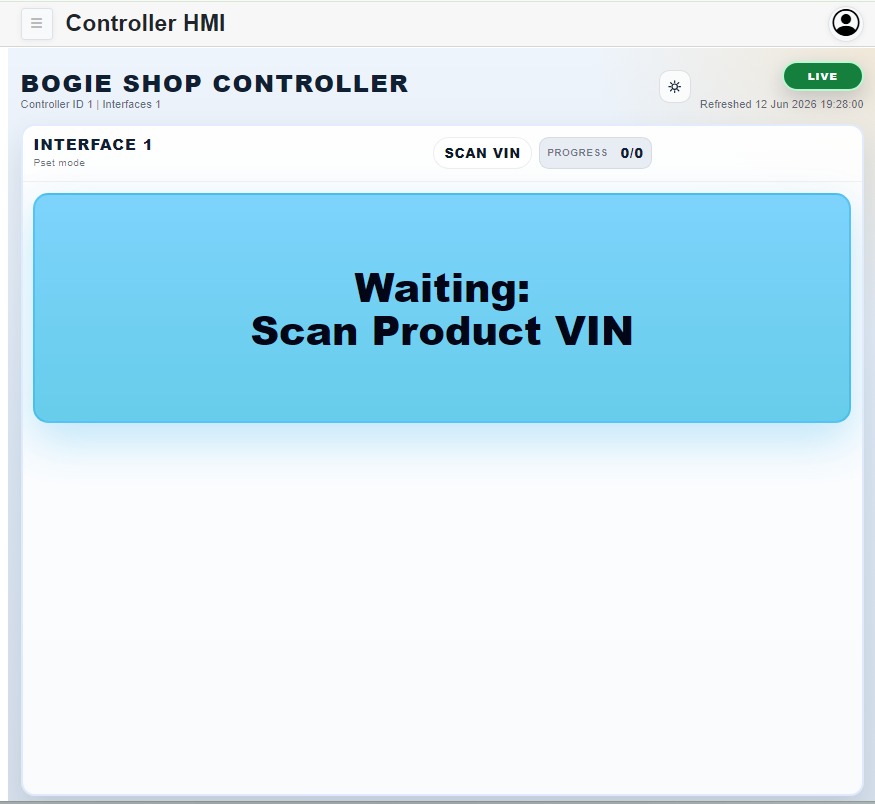 Operator waiting for the VIN scan before continuing